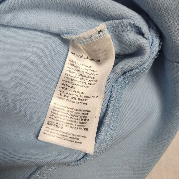 Calvin Klein Mens Classic Quarter-Zip Pullover XL Light Blue Cotton - Picture 3 of 8